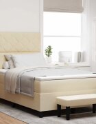 vidaXL Легло с пружинирана основа с таблото Крем 120 x 200 cm текстил