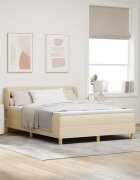 vidaXL Легло с пружинирана основа с таблото Крем 140 x 190 cm текстил