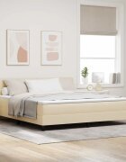 vidaXL Легло с пружинирана основа с таблото Крем 180 x 200 cm текстил