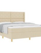 vidaXL Легло с пружинирана основа с таблото Крем 180 x 200 cm текстил