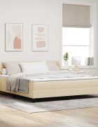 vidaXL Легло с пружинирана основа с таблото Крем 180 x 200 cm текстил