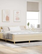 vidaXL Легло с пружинирана основа с таблото Крем 180 x 200 cm текстил