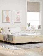 vidaXL Легло с пружинирана основа с таблото Крем 200 x 180 cm текстил