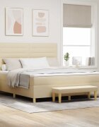 vidaXL Легло с пружинирана основа с таблото Крем 200 x 180 cm текстил