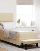 vidaXL Легло с пружинирана основа с таблото Крем 80 x 200 cm текстил