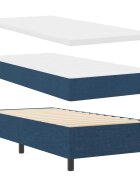 vidaXL Легло с пружинирана основа с таблото Синьо 100 x 200 cm текстил