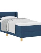 vidaXL Легло с пружинирана основа с таблото Синьо 200 x 100 cm текстил