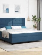 vidaXL Легло с пружинирана основа с таблото Синьо 200 x 200 cm текстил