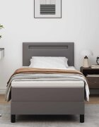 vidaXL Легло с пружинирана основа с таблото Сив 90 x 200 cm Изкуствена
