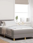 vidaXL Легло с пружинирана основа с таблото Таупе 120 x 190 cm текстил