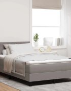 vidaXL Легло с пружинирана основа с таблото Таупе 120 x 200 cm текстил