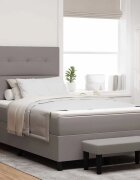 vidaXL Легло с пружинирана основа с таблото Таупе 120 x 200 cm текстил
