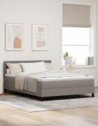 vidaXL Легло с пружинирана основа с таблото Таупе 140 x 190 cm текстил