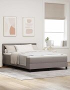 vidaXL Легло с пружинирана основа с таблото Таупе 140 x 190 cm текстил