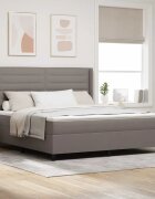vidaXL Легло с пружинирана основа с таблото Таупе 200 x 180 cm текстил