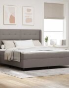 vidaXL Легло с пружинирана основа с таблото Таупе 200 x 180 cm текстил