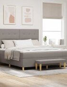 vidaXL Легло с пружинирана основа с таблото Таупе 200 x 180 cm текстил