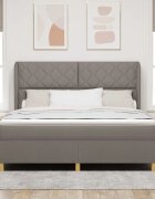 vidaXL Легло с пружинирана основа с таблото Таупе 200 x 180 cm текстил