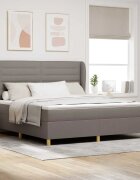 vidaXL Легло с пружинирана основа с таблото Таупе 200 x 180 cm текстил