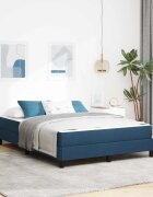 vidaXL Легло с пружинирана основа Синьо 160 x 200 cm текстил