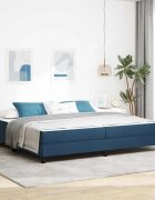 vidaXL Легло с пружинирана основа Синьо 200 x 200 cm текстил