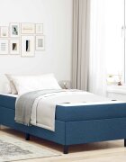vidaXL Легло с пружинирана основа Синьо 90 x 200 cm текстил
