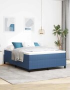 vidaXL Легло с пружинирана основа Синьо и бяло 140 x 190 cm