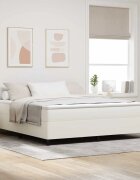 vidaXL Легло с пружинирана основа Слонова кост и бяло 180 x 200 cm