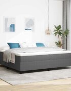 vidaXL Легло с пружинирана основа Светлосив и бял 200 x 200 cm