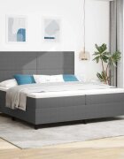vidaXL Легло с пружинирана основа Светлосив и бял 200 x 200 cm