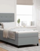 vidaXL Легло с пружинирана основа Светлосиво 100 x 200 cm текстил