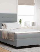 vidaXL Легло с пружинирана основа Светлосиво 120 x 190 cm текстил