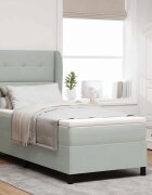 vidaXL Легло с пружинирана основа Светлосиво 200 x 100 cm Кадифе