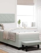 vidaXL Легло с пружинирана основа Светлосиво 200 x 100 cm Кадифе