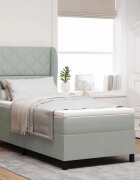 vidaXL Легло с пружинирана основа Светлосиво 200 x 100 cm Кадифе