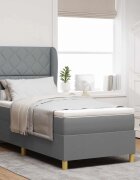 vidaXL Легло с пружинирана основа Светлосиво 200 x 100 cm текстил