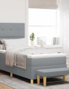 vidaXL Легло с пружинирана основа Светлосиво 200 x 100 cm текстил