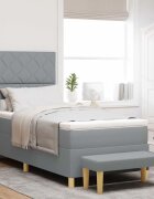 vidaXL Легло с пружинирана основа Светлосиво 200 x 100 cm текстил