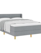 vidaXL Легло с пружинирана основа Светлосиво 200 x 160 см текстил