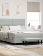 vidaXL Легло с пружинирана основа Светлосиво 200 x 180 cm Кадифе