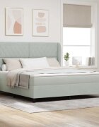 vidaXL Легло с пружинирана основа Светлосиво 200 x 180 cm Кадифе