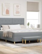vidaXL Легло с пружинирана основа Светлосиво 200 x 180 cm текстил