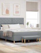 vidaXL Легло с пружинирана основа Светлосиво 200 x 180 cm текстил
