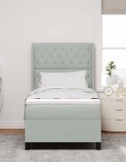 vidaXL Легло с пружинирана основа Светлосиво 90 x 190 cm Кадифе