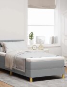 vidaXL Легло с пружинирана основа Светлосиво 90 x 200 cm текстил