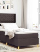 vidaXL Легло с пружинирана основа Тъмен кафяв 100 x 200 cm текстил