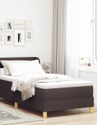 vidaXL Легло с пружинирана основа Тъмен кафяв 100 x 200 cm текстил