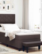 vidaXL Легло с пружинирана основа Тъмен кафяв 100 x 200 cm текстил