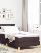 vidaXL Легло с пружинирана основа Тъмен кафяв 100 x 200 cm текстил