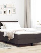 vidaXL Легло с пружинирана основа Тъмен кафяв 120 x 190 cm текстил